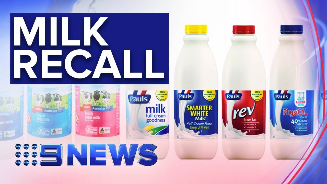 Milk recalled over cleaning solution contamination fears | Nine News Australia