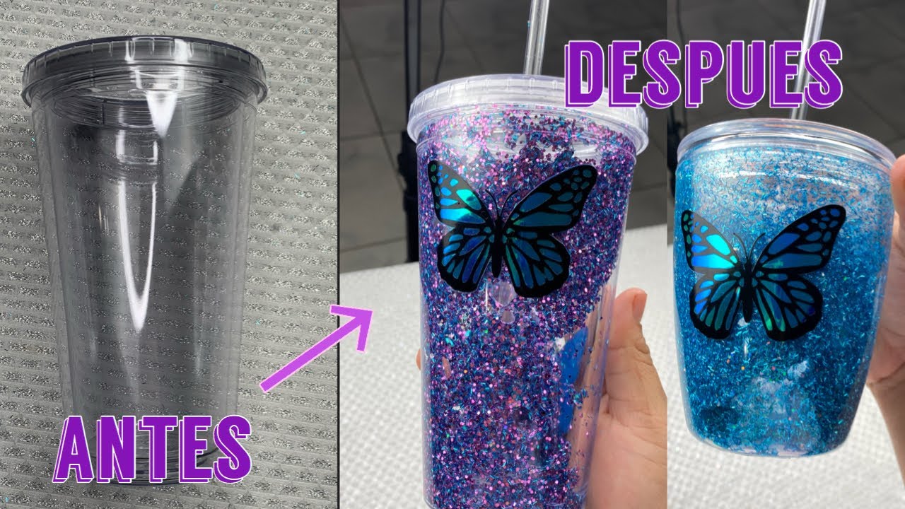 Hermoso vasos con Glitter Flotante 🤩
