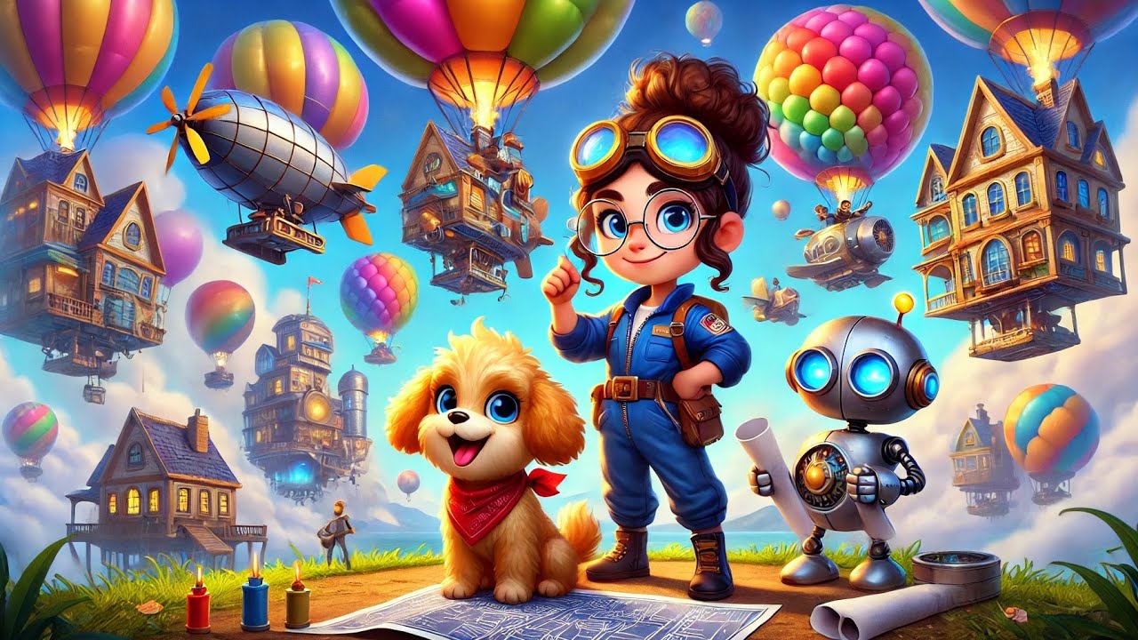 The Great Floating Race in Balloon City 🚀 | Animated Story for Kids