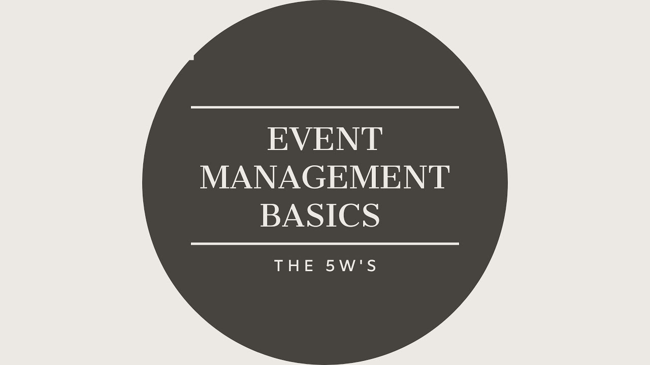 EVENT MANAGEMENT BASICS - The 5w's | How To Plan An Event!