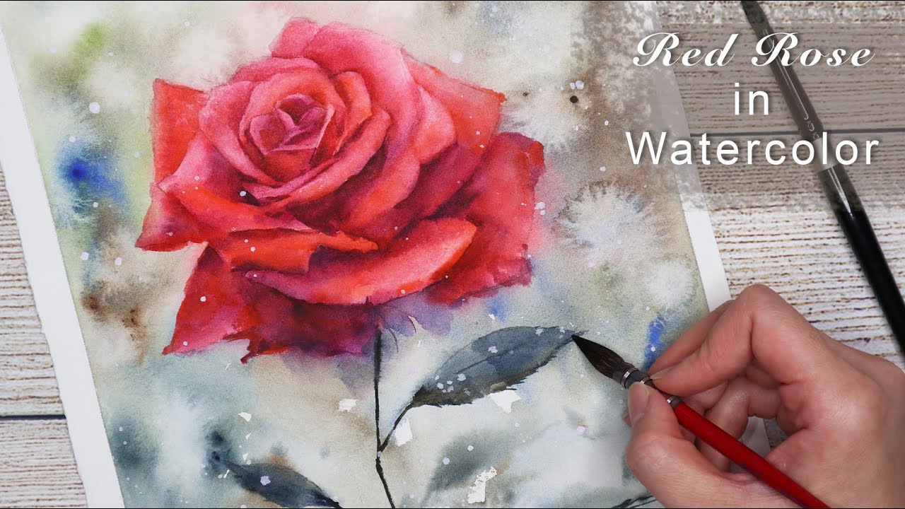 Watercolor Red Rose Tutorial/ How to/ Painting Demo