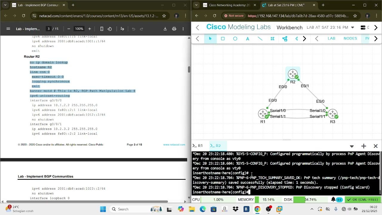 Modul 13 : 13.1.2 Lab - Implement BGP Communities