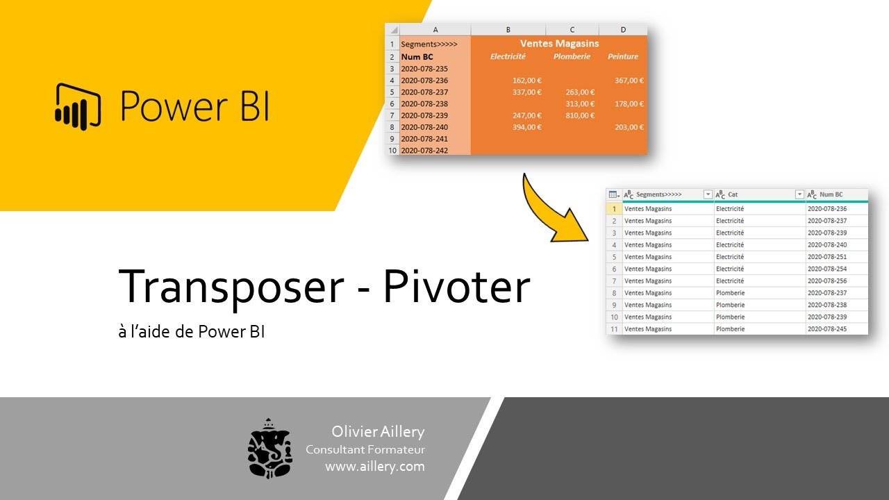 PBISEQ018 Fonctions TRANSPOSER PIVOTER