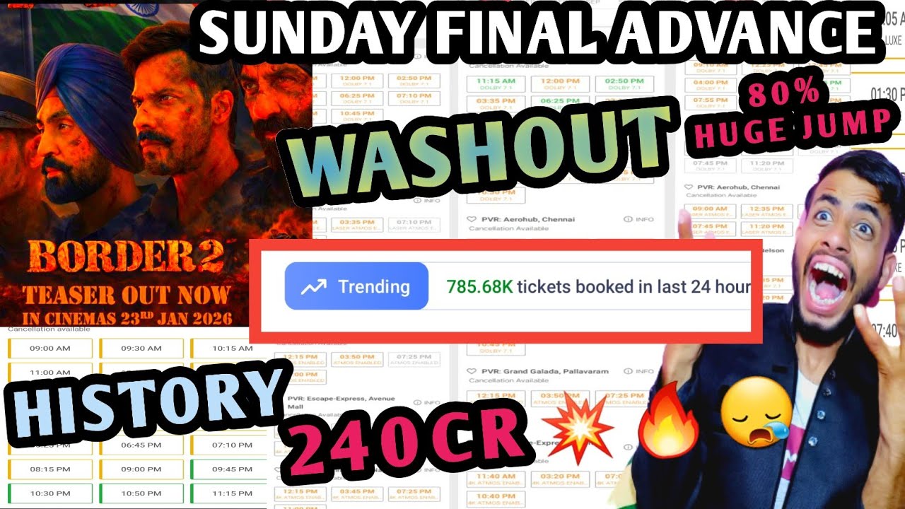 Border 2 Third day Sunday Final Advance Booking | Border 2 Sunday advance |Border 2 today collection