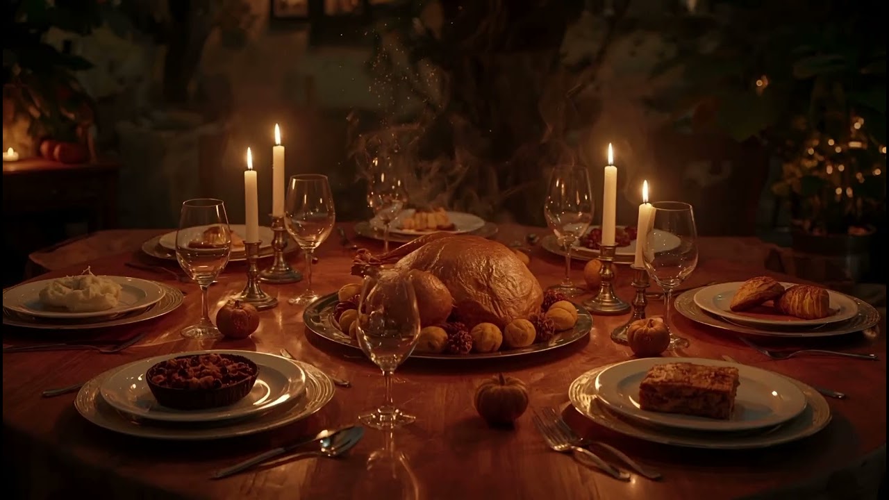 🍁 Thanksgiving Dinner Ambience – Cozy Background Video for Your Holiday Gathering 🦃