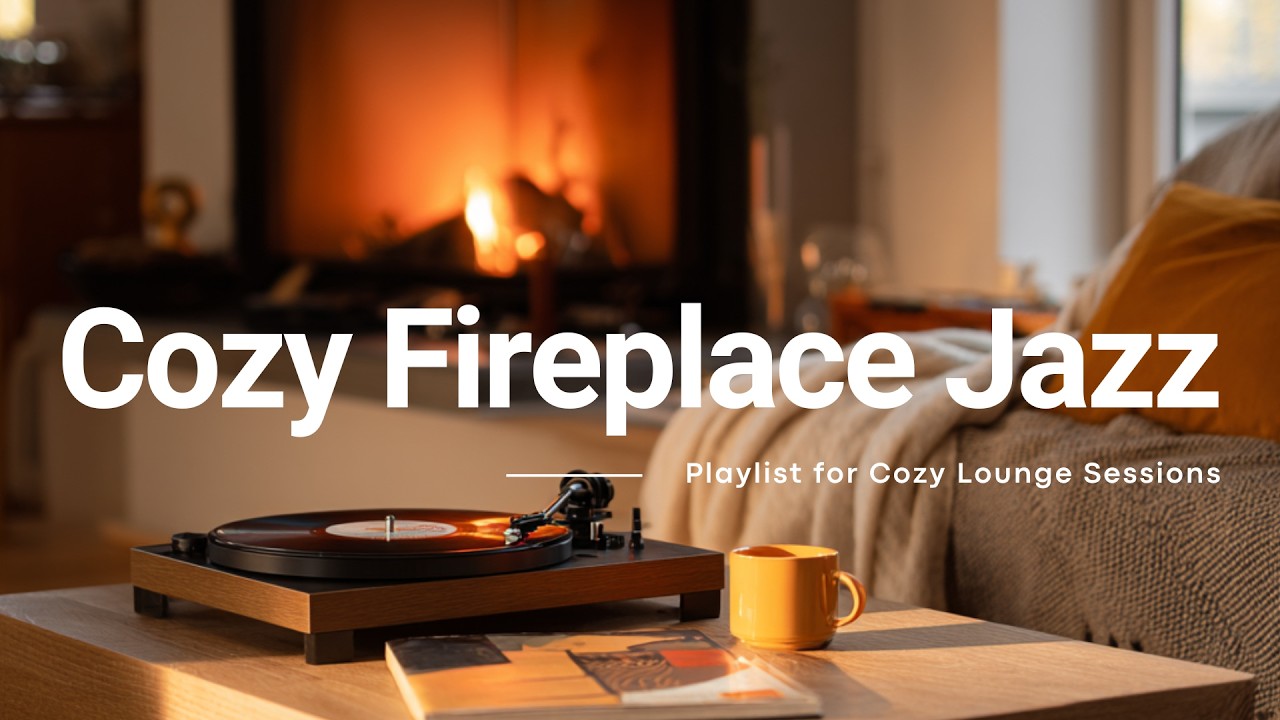 Cozy Fireplace Jazz 🔥 1 Hour Warm Café Music