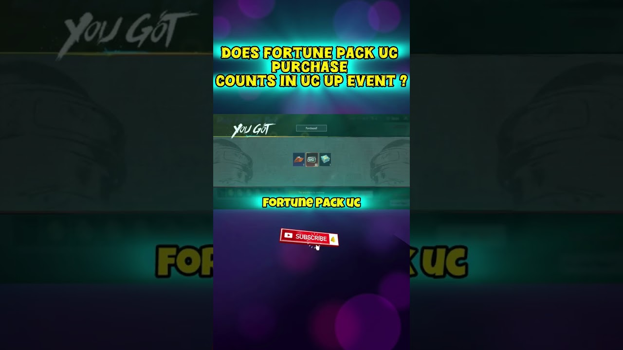 Does Fortune Pack UC Purchase Counts In UC Up Event ? #bgmi #pubg