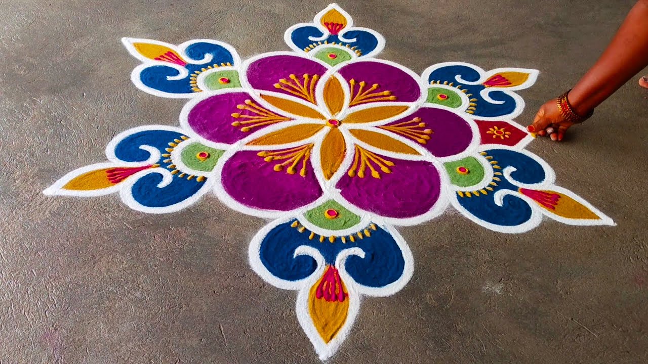 3×2 beautiful rangoli simple design 🙏❤️❤️❤️❤️❤️
