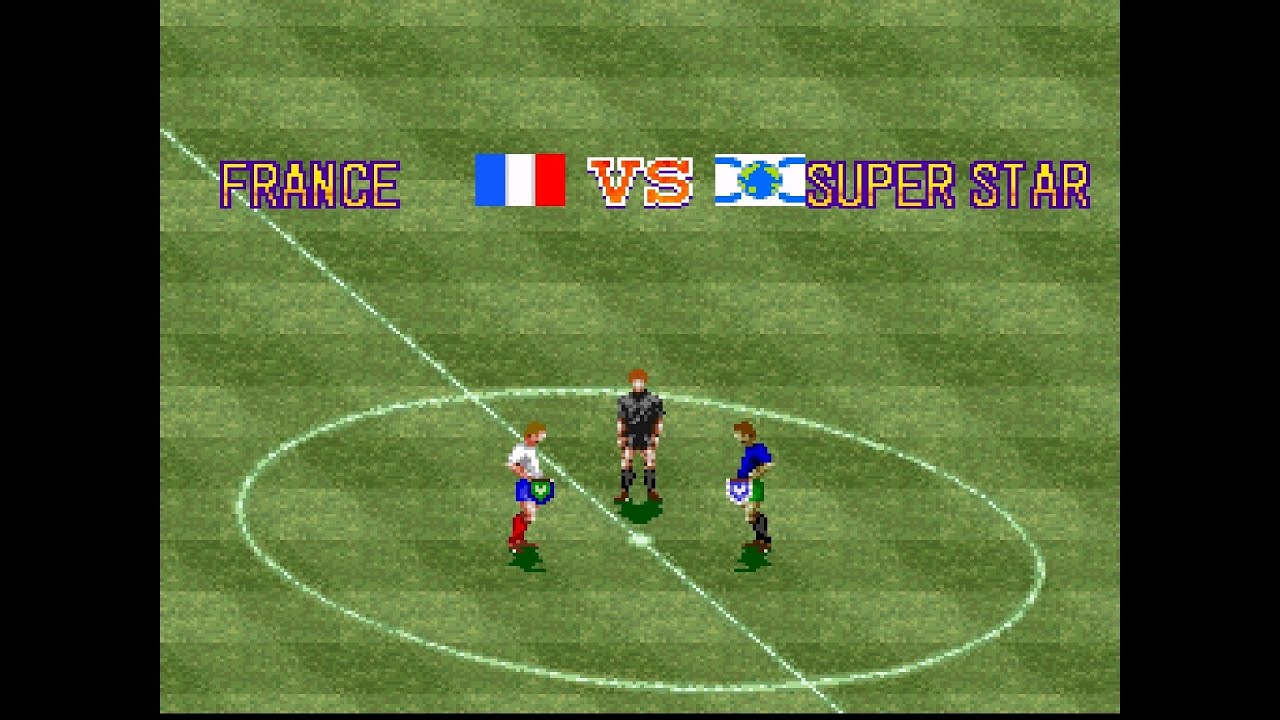 International Superstar Soccer (SNES) - France vs Superstar