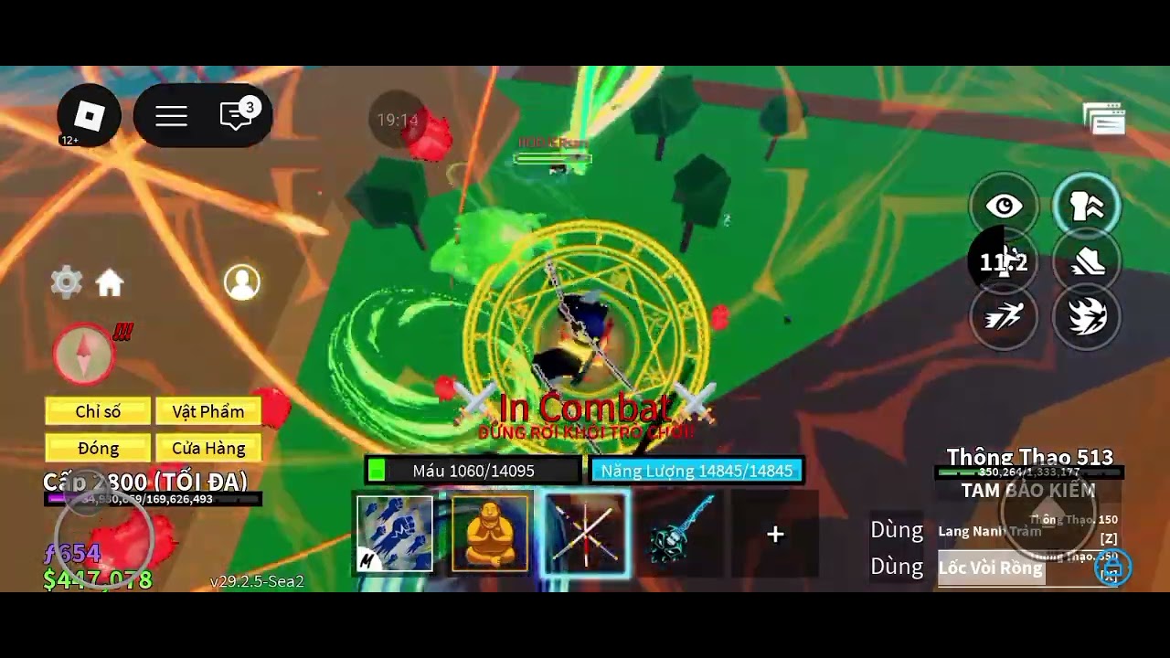 Pvp bất ổn bằng godhuman, tam kiếm zoro, phật v2=))))