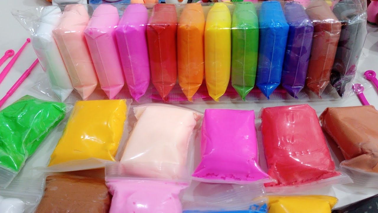 Satisfying ASMR  sound 12 colors super clay unboxing and mixing|satisfying super clay unboxing #clay