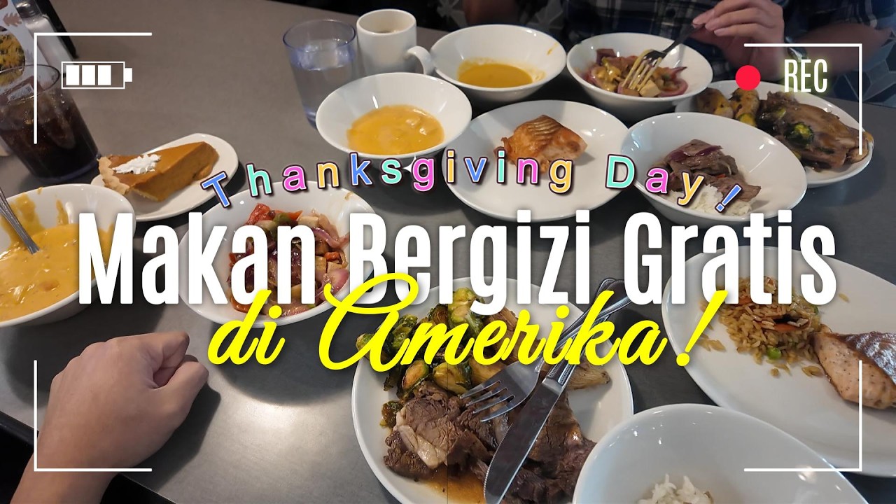 Makan Bergizi Gratis di Amerika?! Thanksgiving Lunch di Dining Hall UMich 🇺🇸🦃🍽️🥗