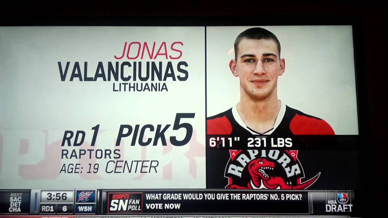 Jonas Valanciunas 2011 NBA draft pick #5 Toronto Raptors