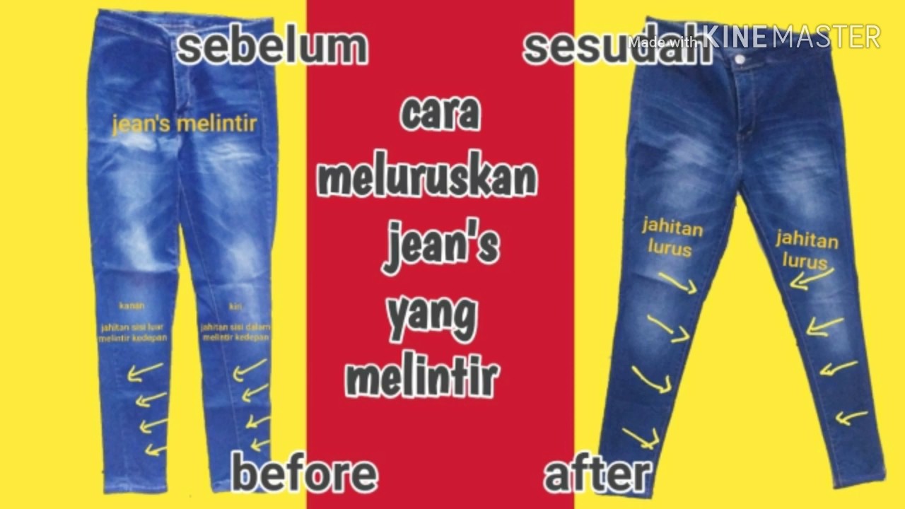 Cara memperbaiki & meluruskan celana jean's yang melintir.