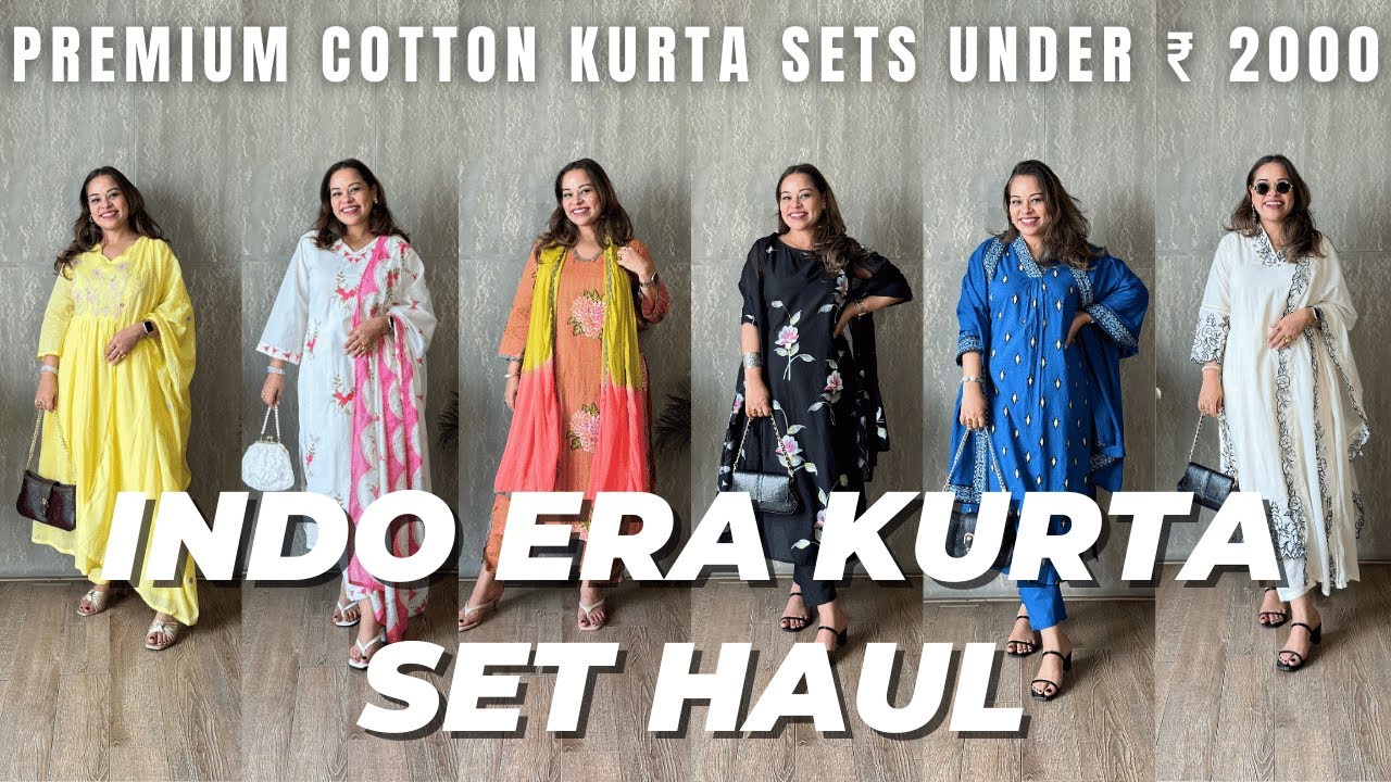 INDO ERA COTTON KURTA SETS | MYNTRA TRY ON HAUL