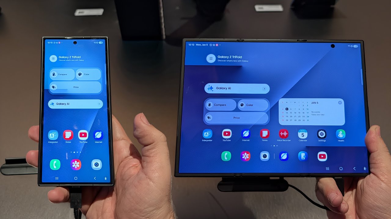 Первые впечатления от Samsung Galaxy Z TriFold на выставке CES 2026.