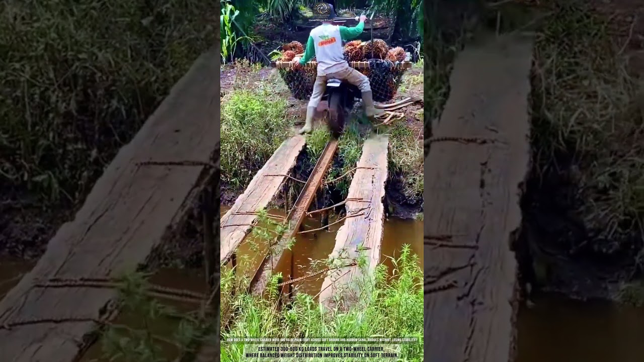 Palm Oil Production Process Across Narrow Plantation Routes