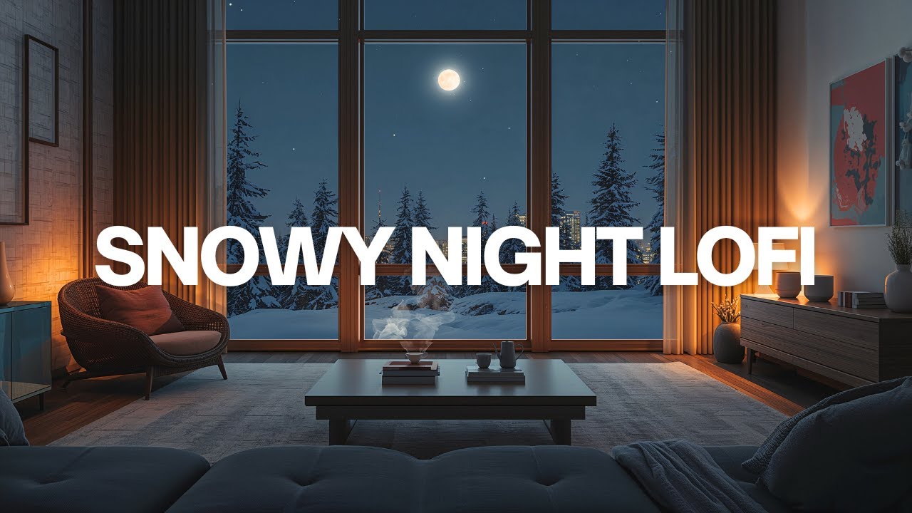 Unwind & Relax 🌙 Cozy Snowy Nights Lofi Instrumental Music
