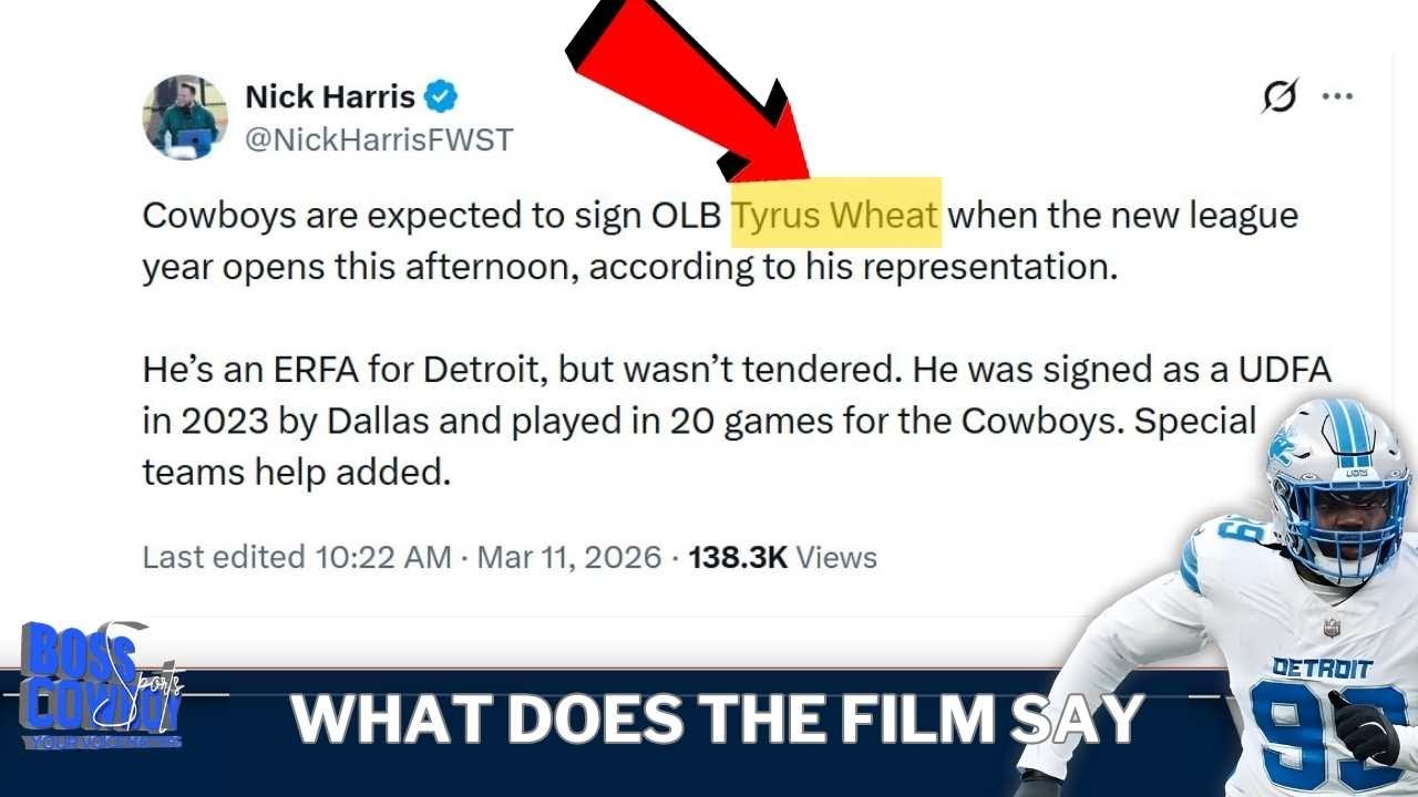 🚨Breaking News: Dallas Cowboys Sign Tyrus Wheat ⭐ | What Does the Film Say? 🎬👀