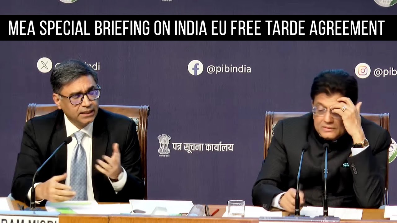 India's Foreign Secretary And Minister Commerce And Industry Brief Media On India - EU FTA