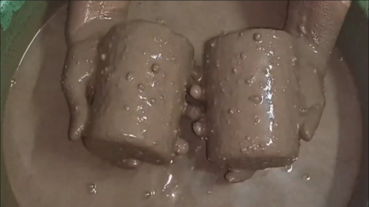 Soft Dusty🌪️Red Sand❤️Cement Dipping+Crumbling in💦& Paste Mixing/Playing ASMR #1004 (ov)