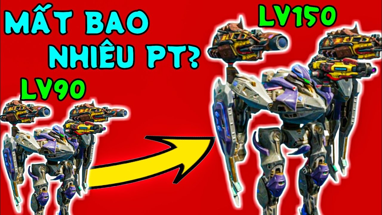 Mất Bao Nhi&ecirc;u Pt Để N&acirc;ng AETHER Từ Lv90 Đến Lv150 Khi C&oacute; Giảm 10% Gi&aacute; N&acirc;ng? (War Robots Việt Nam)