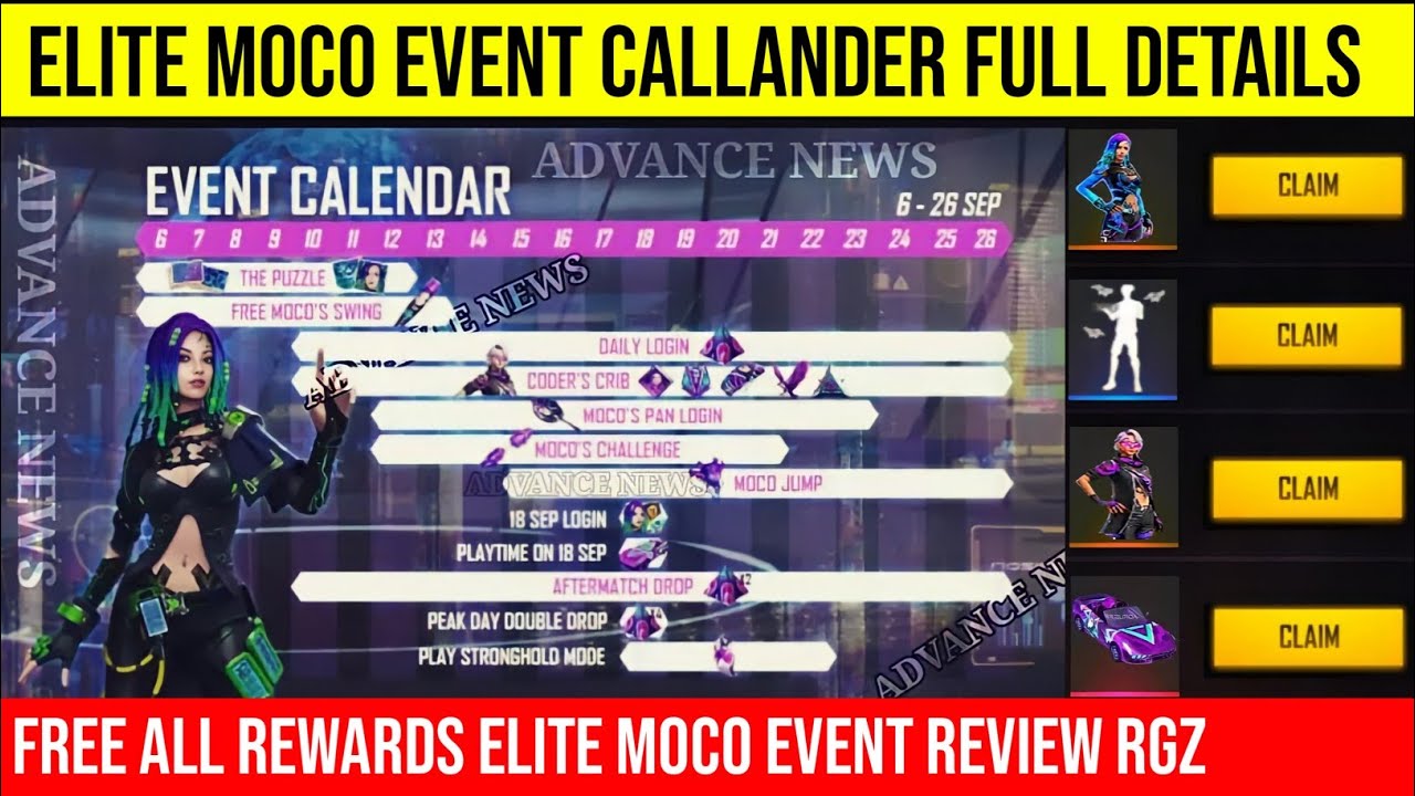 Elite Moco Event Calendar Full Details | Elite Moco Event Free Fire | Free Fire New Event