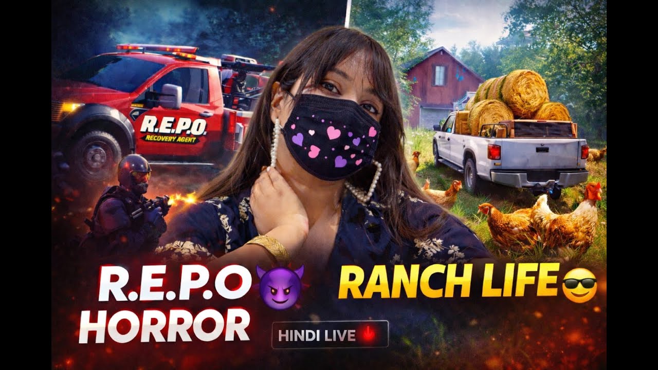 R.E.P.O HORROR 😱 vs RANCH LIFE 😎 | Hindi Gameplay | GIRL GAMER | Leonora Gaming