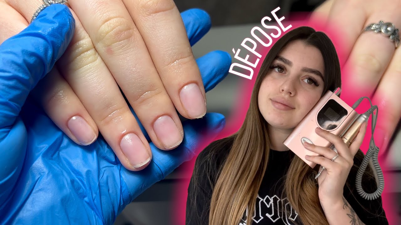 Dépose à la ponceuse - pose américaine/gel x 🌸💗