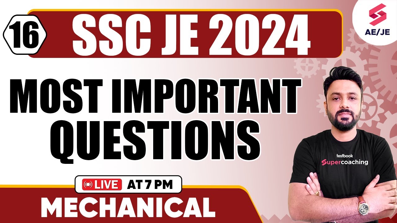 SSC JE 2024 Mechanical Engineering | Most Expected Questions | RRB JE 2024 Mechanical by Rahul Sir