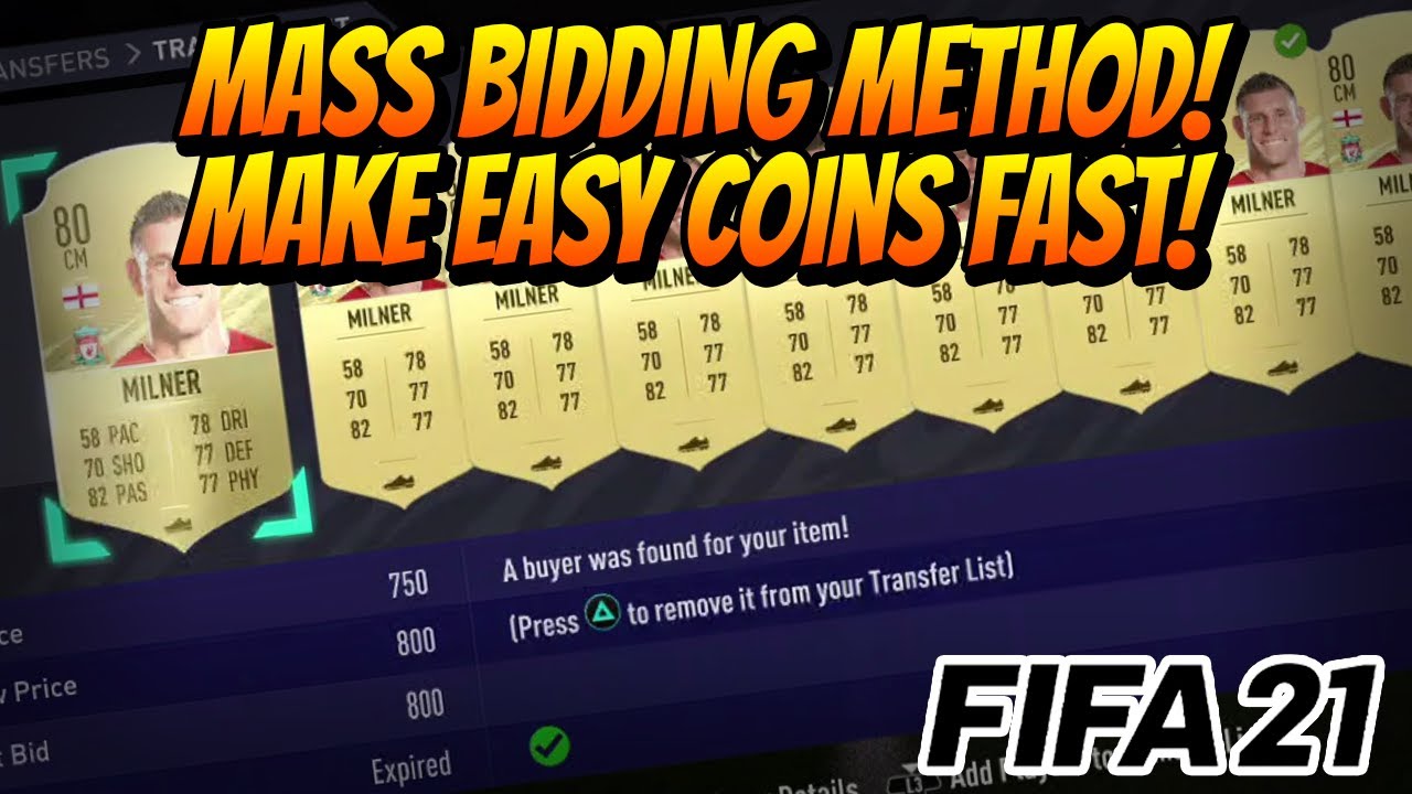 MAKE UNLIMITED COINS with MASS BIDDING TECHNIQUE! | FIFA 21 ULTIMATE TEAM! 50K IN AN HOUR!