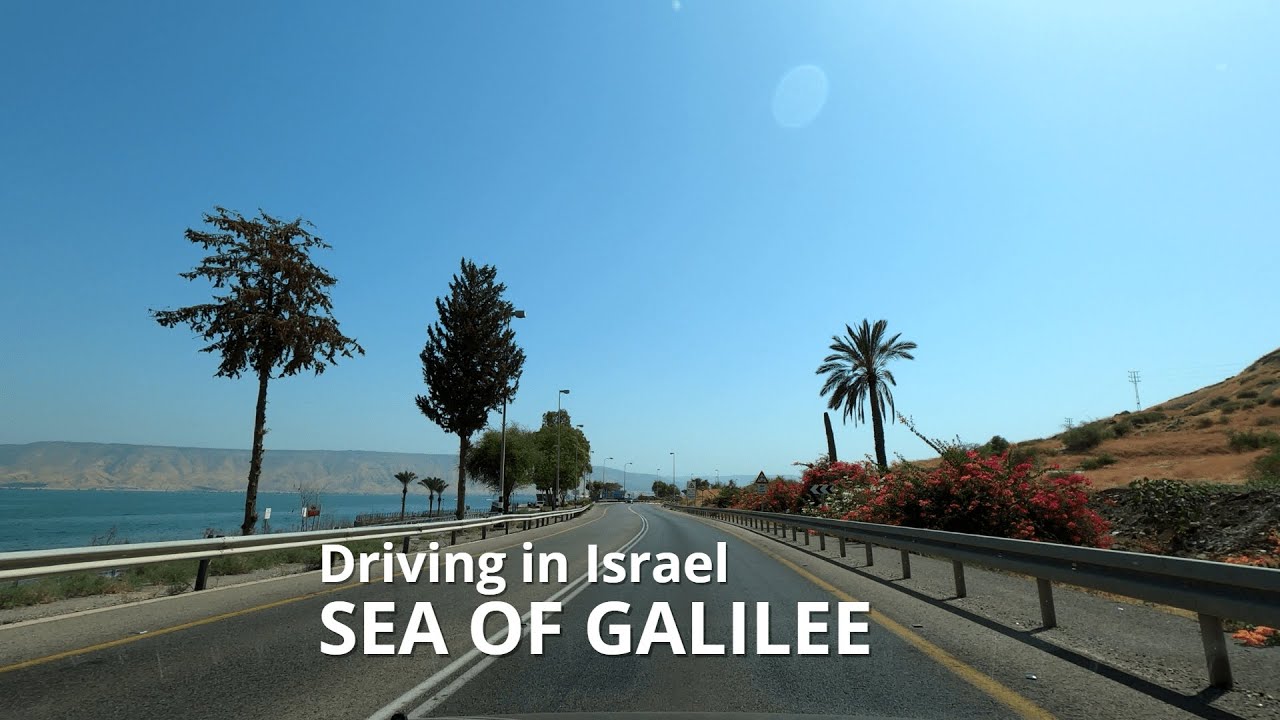 [4K] West Coast of the Sea of Galilee via Tiberias 🇮🇱 Тверия и западный берег Кинерета #tiberias