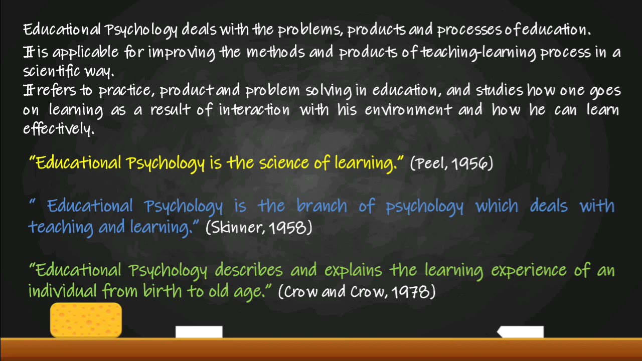 Educational Psychology- Definition, Nature, Scope, Importance and Issues.
