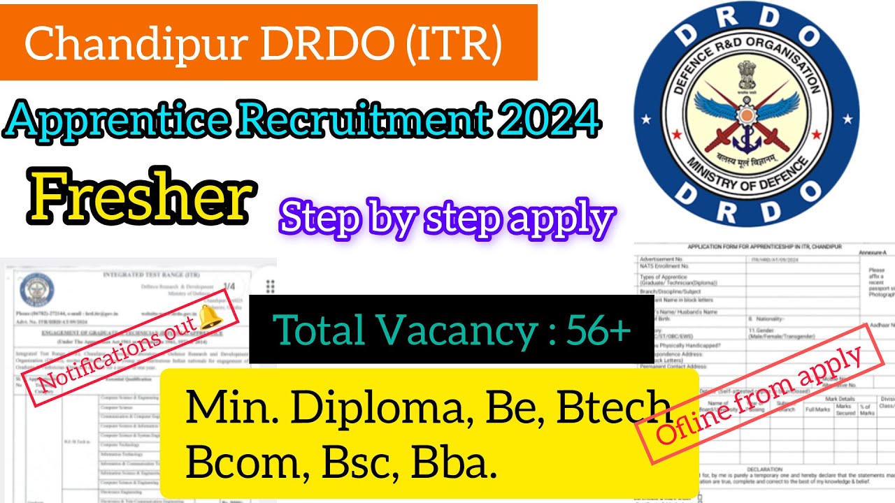 Chandipur DRDO Apprentice Recruitment 2024 Form fill up || Balasore ITR apprentice Recruitment