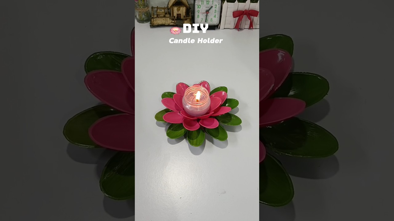 DIY Lotus Candle Holder 🪷l Aesthetic Room Decor Idea