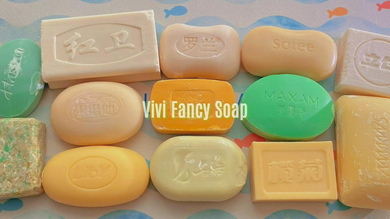ASMR Soap Cutting/Dry Soap Cutting ASMR/Satisfying Sound ASMR/No Talking/Light Color Soaps💚🟡⚪⚪