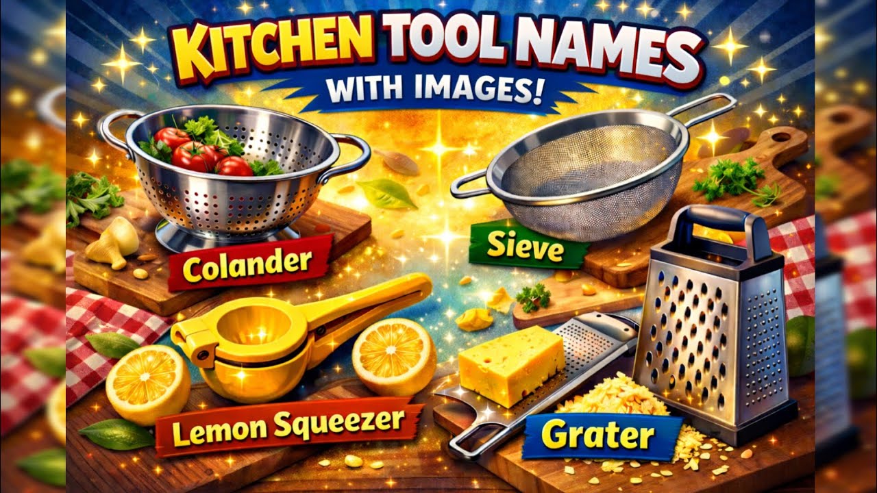 Kitchen Tool Name For Kids and Housewife Women | Kitchen Utensils Names