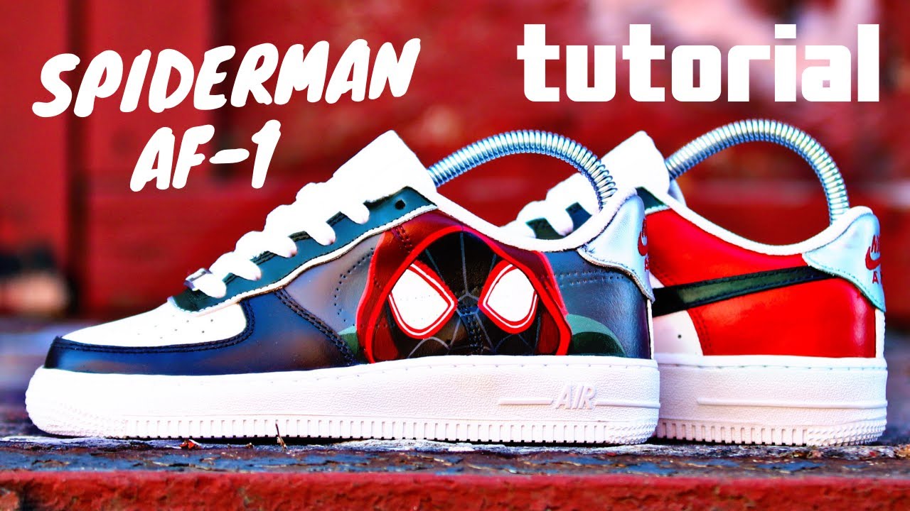 Custom Spiderman Miles Morales AF1s! (Full Break Down)