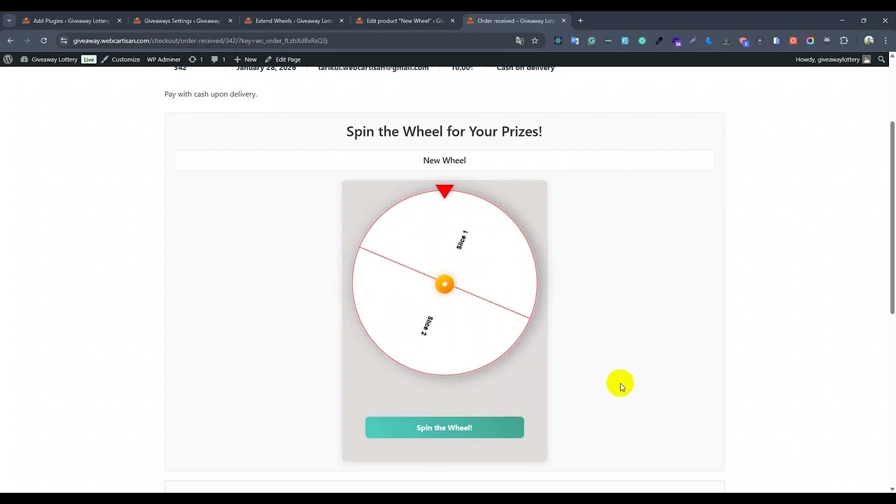 Buy Number of Quantity of Spin for Lucky Wheel