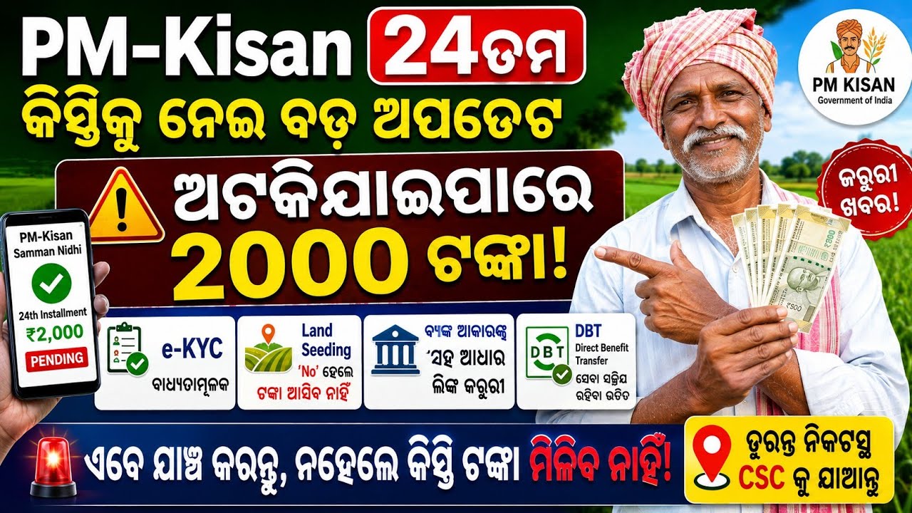 Today's Odia News/04 ଅଗଷ୍ଟ 2026/Odisha News Today/PM Kisan Yojana/Subhadra Yojana/cm kisan yojana