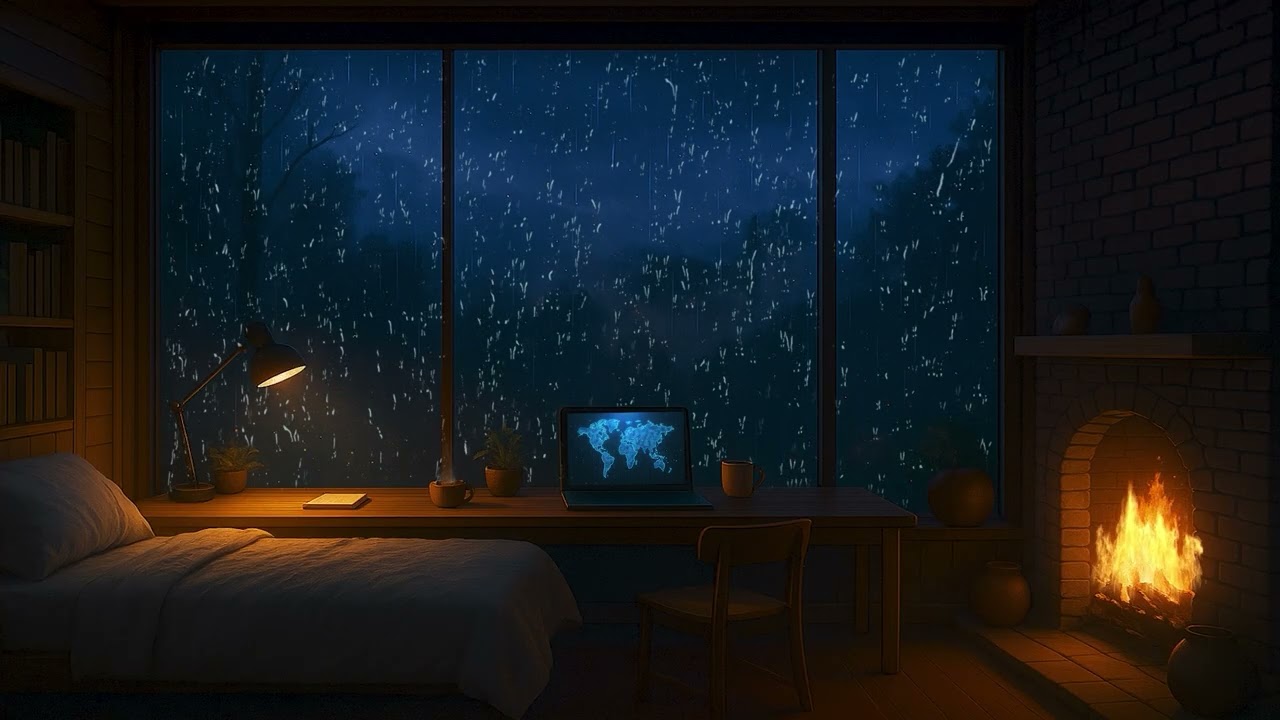 Heavy Rain Rain On Window Piano Music With Rain Soft Piano Deep Sleep Calming Atmosphere