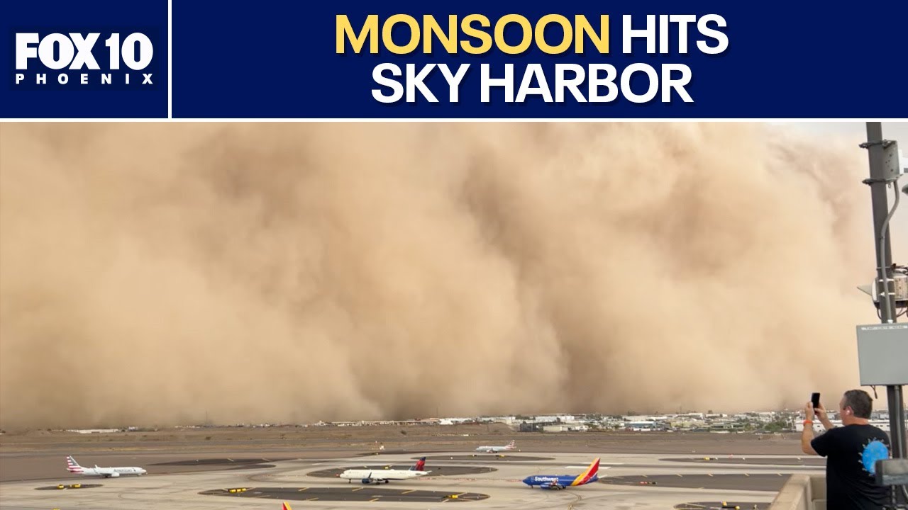 Massive dust storm hits Sky Harbor Airport l FOX 10 Phoenix