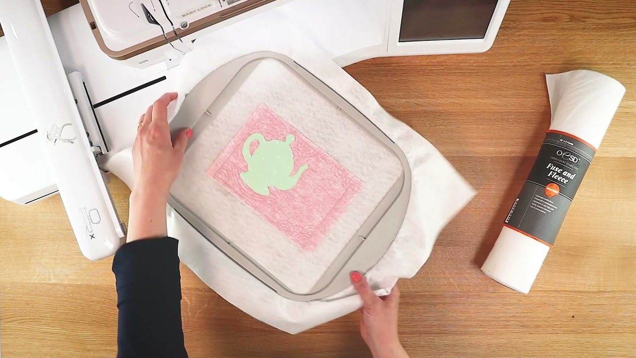 Make an in the hoop mug rug using OESD Fuse and Fleece