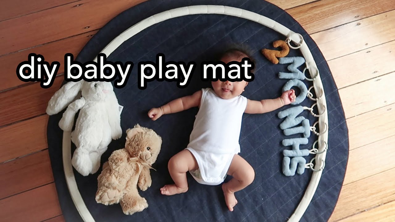 How to Sew a Baby Play Mat 👶🏼 Cute Quilted Reversible Linen with Padding, scrap busting project!