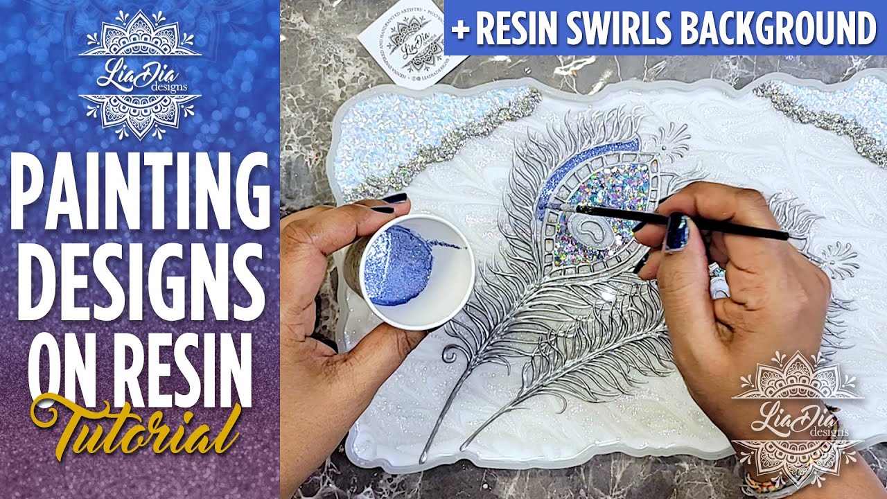 Make INCREDIBLE Epoxy Resin Art with this AMAZING Painting Technique! Elegant Peacock Feather Tray