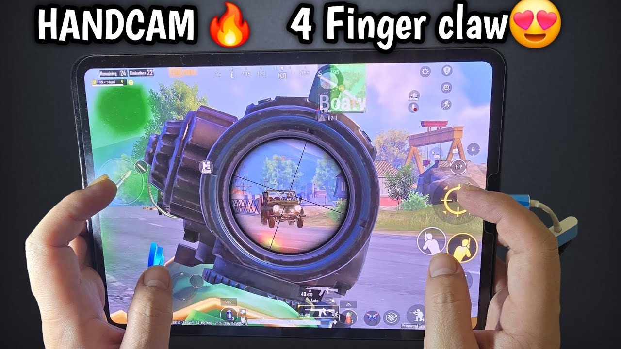 IPAD PRO M4 🔥120 FPS 4 FINGER CLAW 🔥PUBG HANDCAM 🥵PUBG TEST 2026 /FULL GYRO 