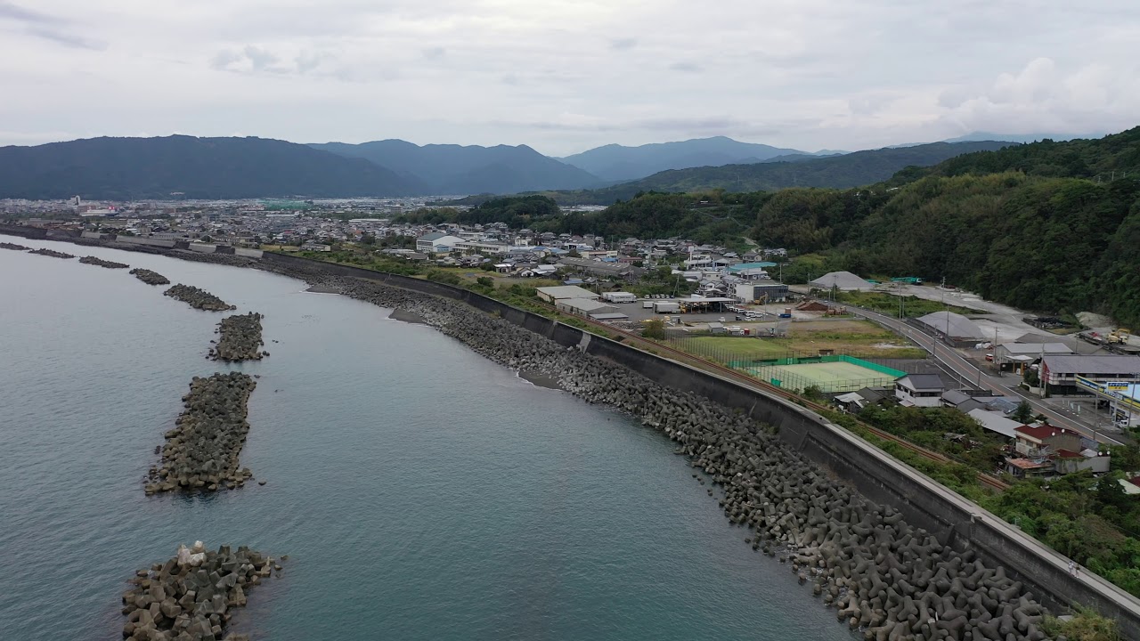 高知県にある安芸川と伊尾木川の河口付近