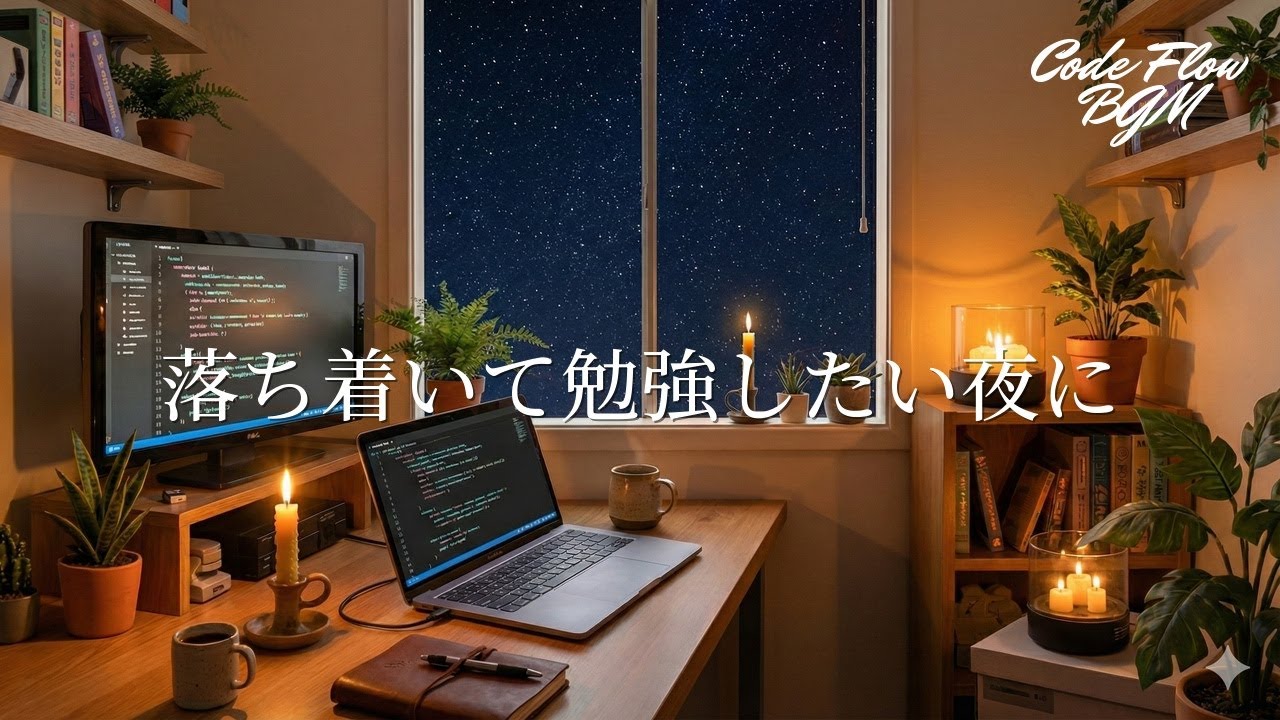 【作業用BGM】夜に落ち着いて勉強したいときに。Lo-Fi BGM | Code Flow BGM