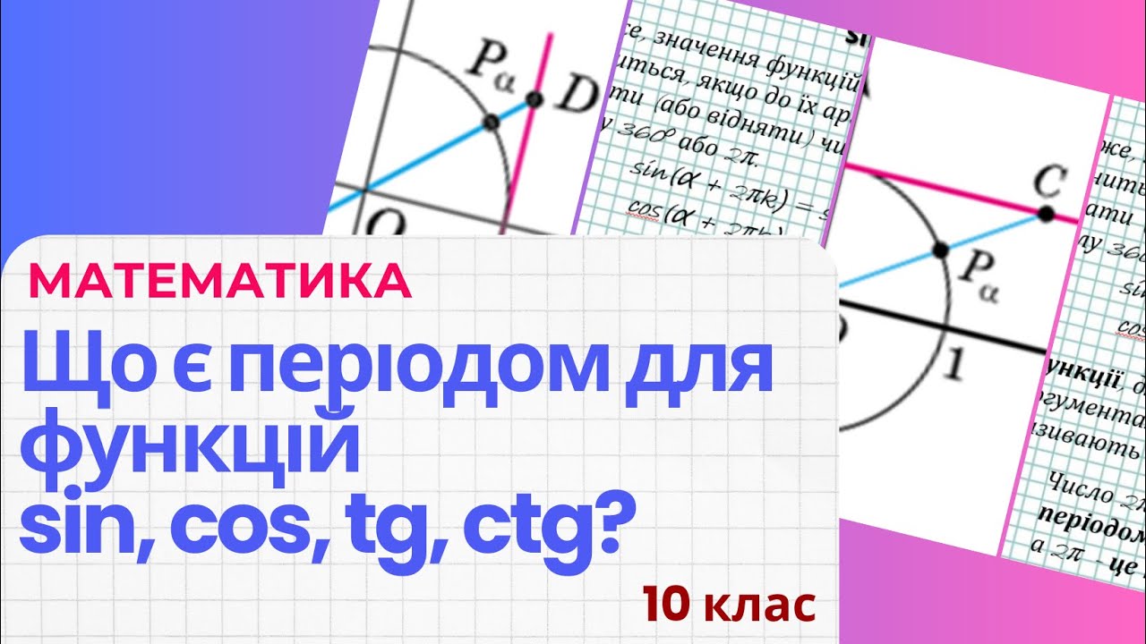 Періодичність тригонометричних функцій. Що є періодом для функцій sin, cos, tg, ctg?