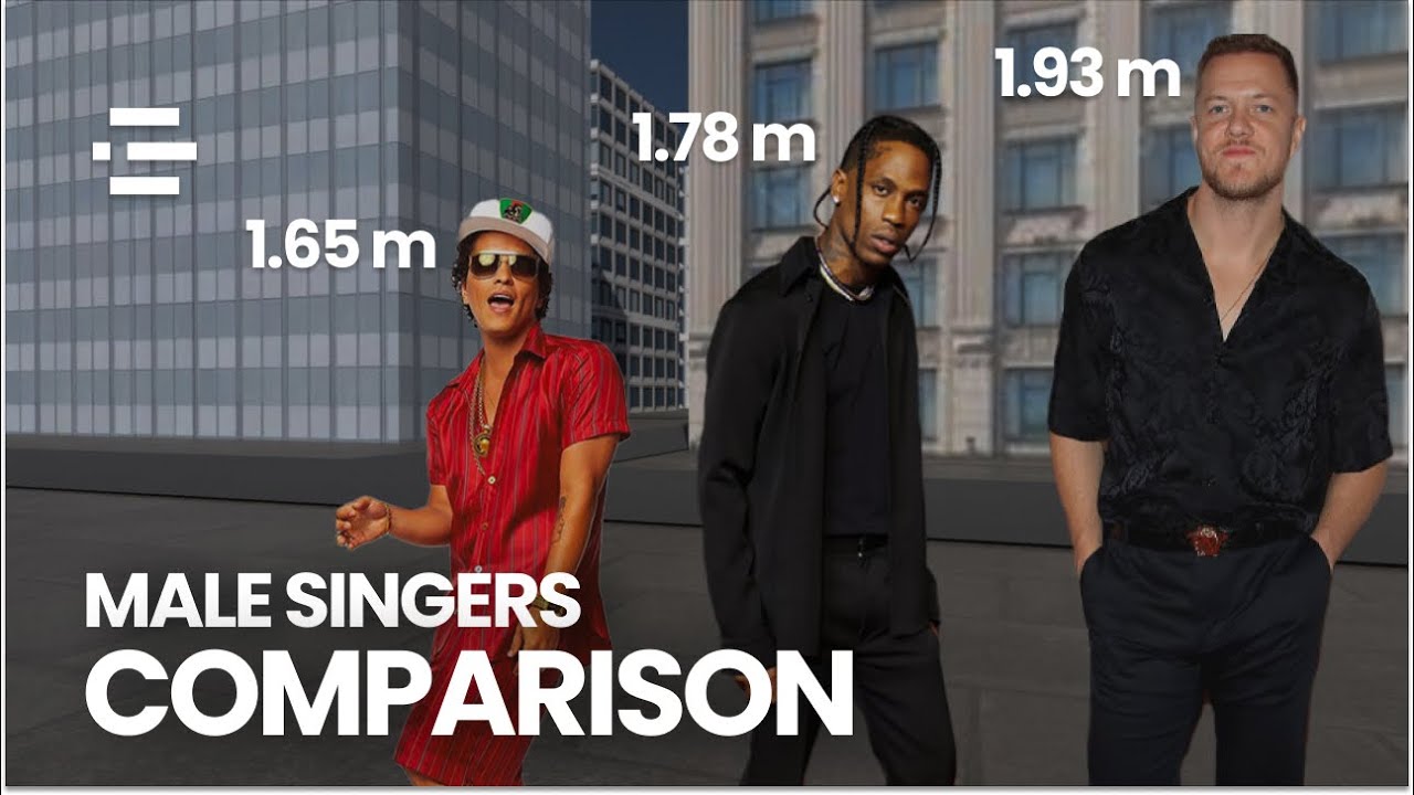 Male Singers Height Comparison 3D